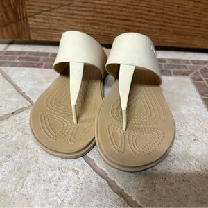 CROCS Women's Tan and Cream Sandals